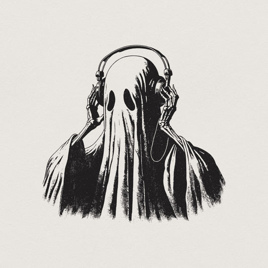 Ghost Listening Music PNG, Ghosts png - 300 DPI Design for T-Shirt