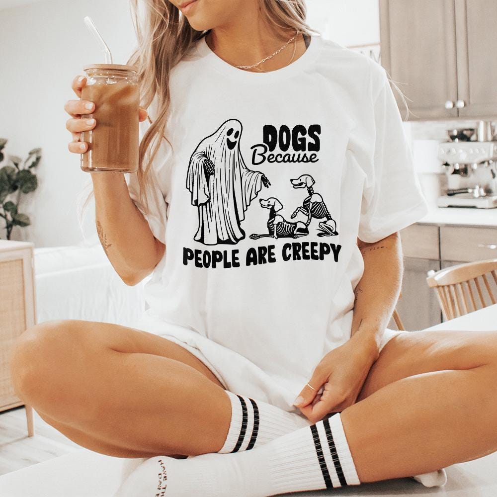 Dogs Because People Are Creepy PNG, Retro Halloween - 300 DPI Design for