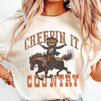 Creepin It Country Png, Western Halloween Png - 300 DPI Design for T-Shirt