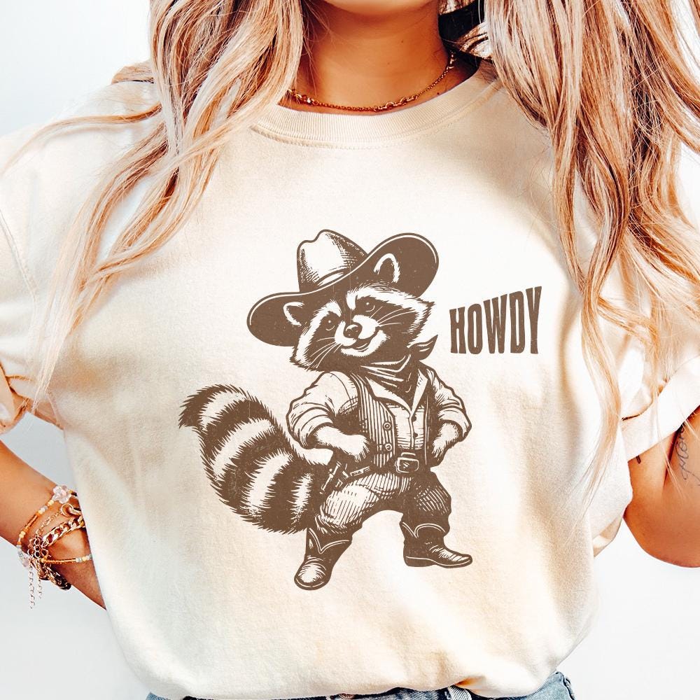 Howdy Raccoon Png, Western Saying - 300 DPI Design for T-Shirt