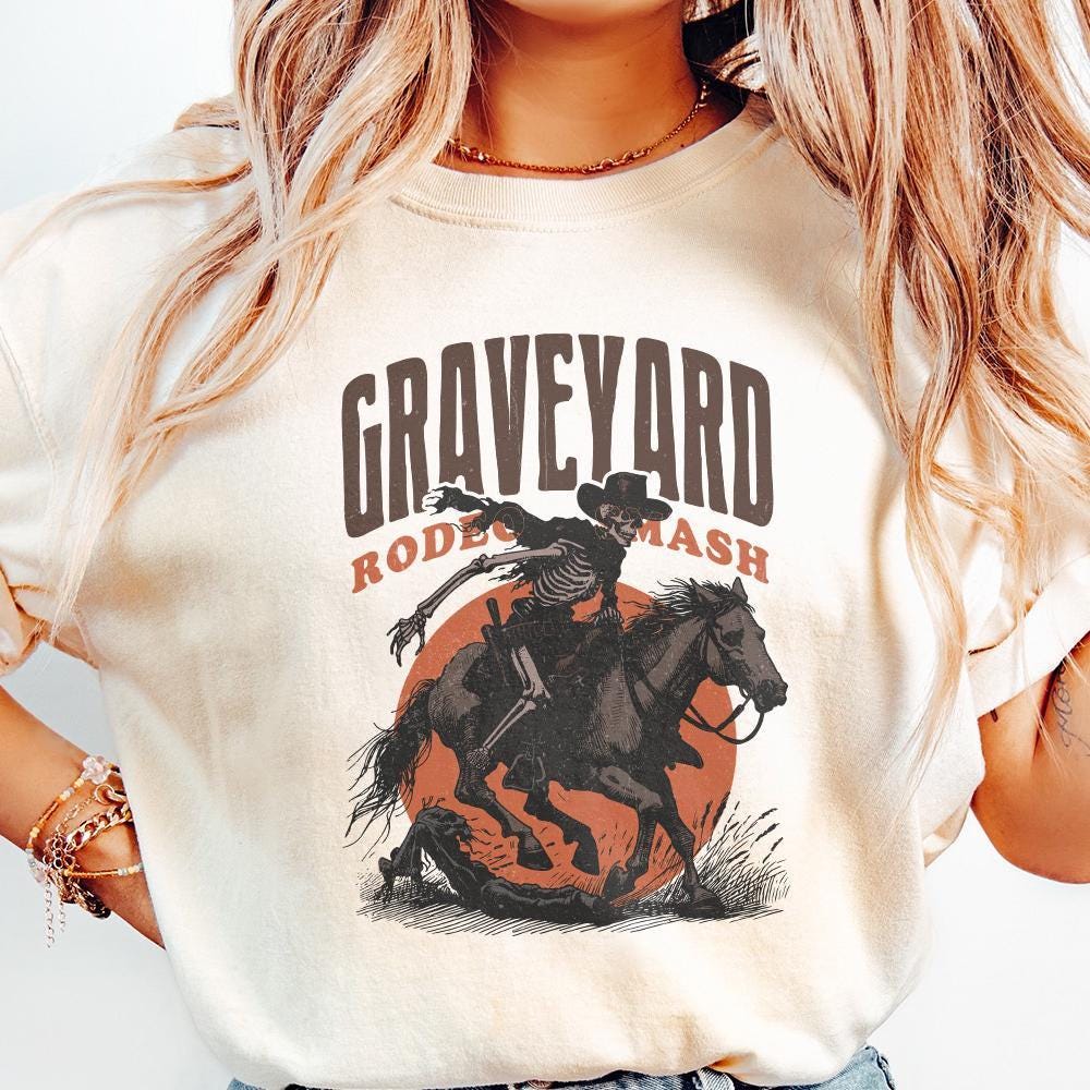 Graveyard Rodeo PNG, Halloween Design PNG - 300 DPI Design for T-Shirt