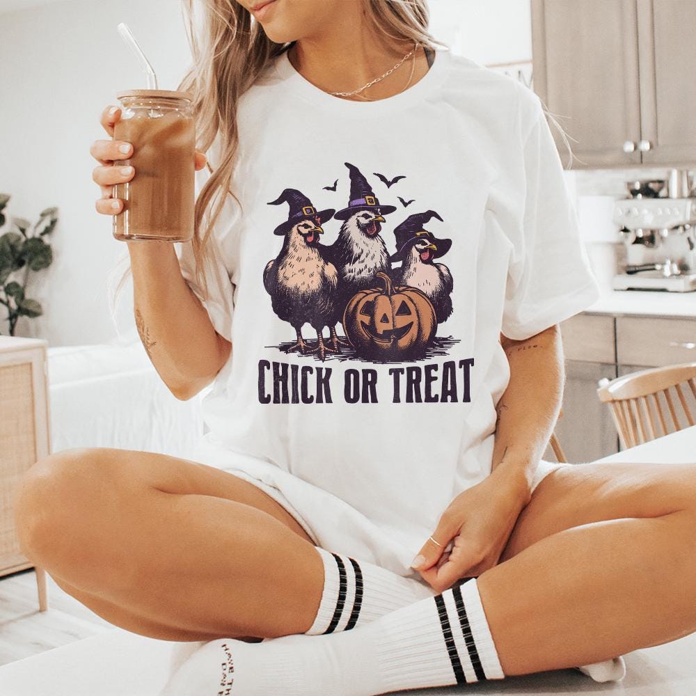 Chick or Treat PNG, Spooky Chicken Design - 300 DPI Design for T-Shirt