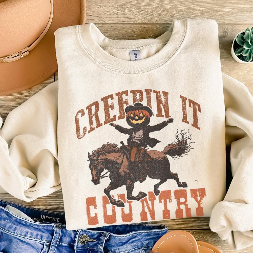 Creepin It Country Png, Western Halloween Png - 300 DPI Design for T-Shirt