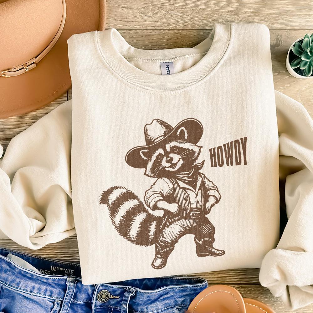 Howdy Raccoon Png, Western Saying - 300 DPI Design for T-Shirt