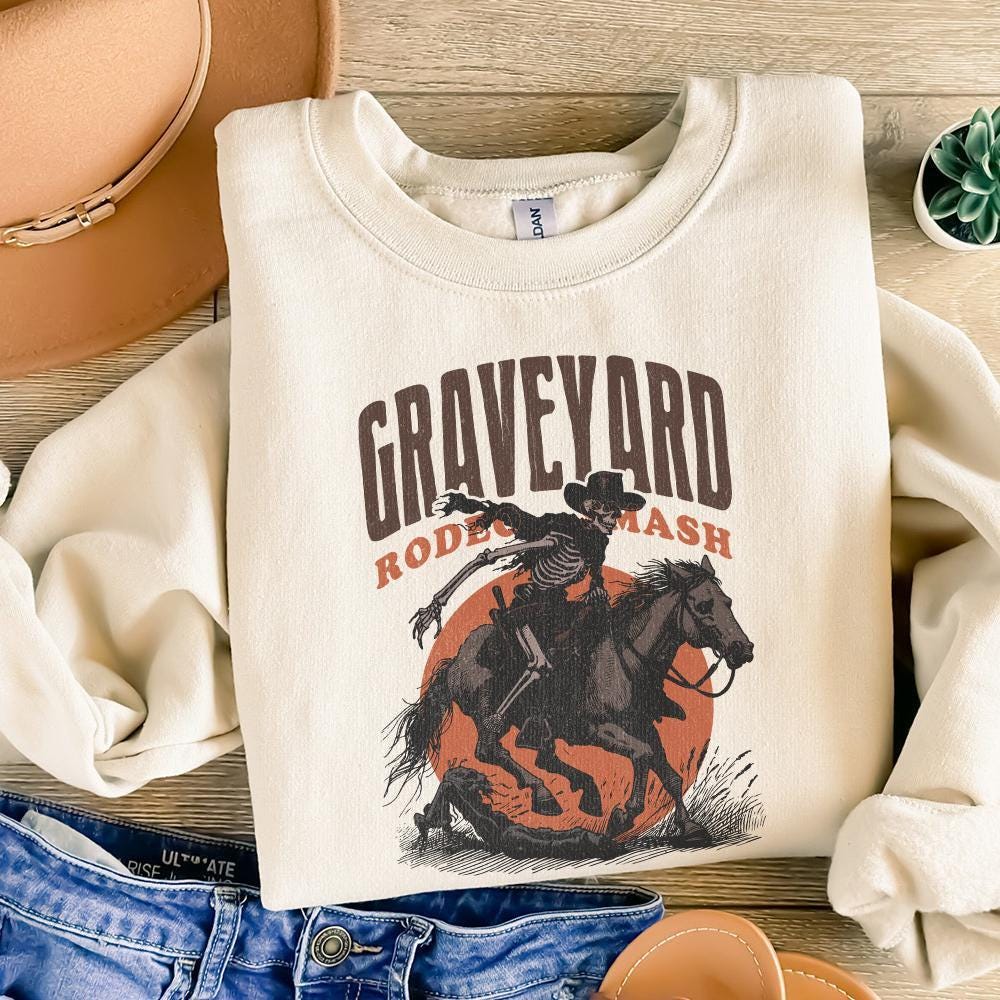 Graveyard Rodeo PNG, Halloween Design PNG - 300 DPI Design for T-Shirt