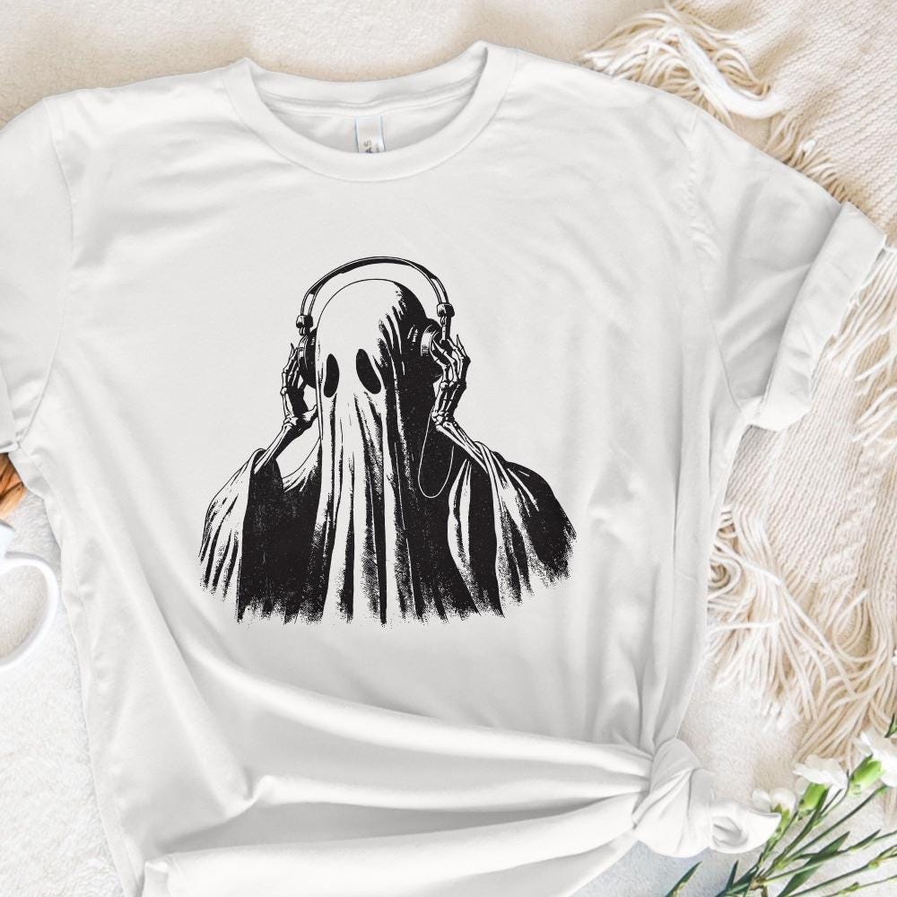 Ghost Listening Music PNG, Ghosts png - 300 DPI Design for T-Shirt