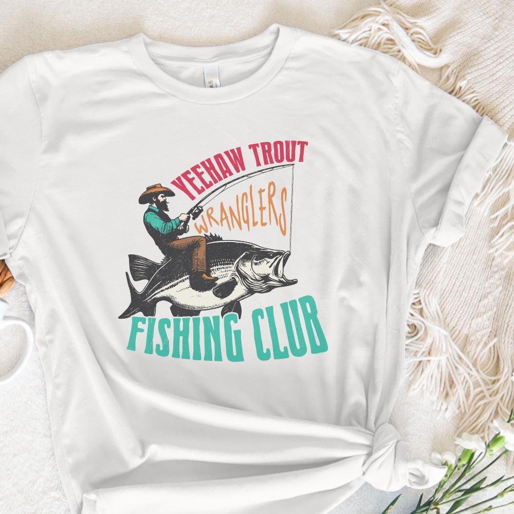 Trendy Western Fishing Club PNG, Digital Download - 300 DPI Design for