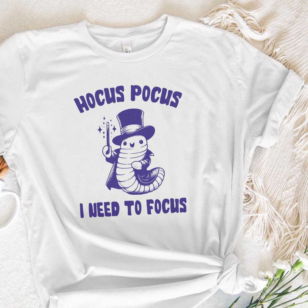 Hocus Pocus I Need to Focus PNG, Cute Worm Design PNG - 300 DPI Design