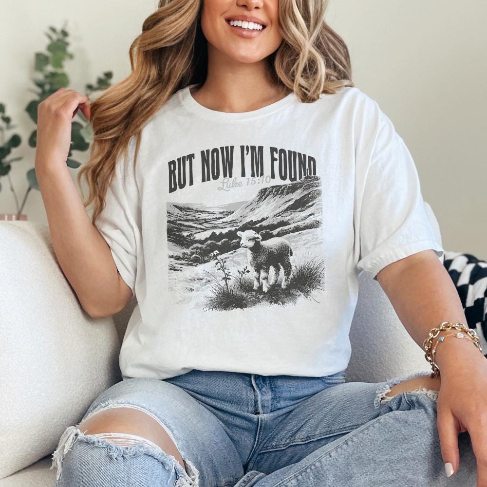 But Now I'm Found PNG, Christian Tee - 300 DPI Design for T-Shirt
