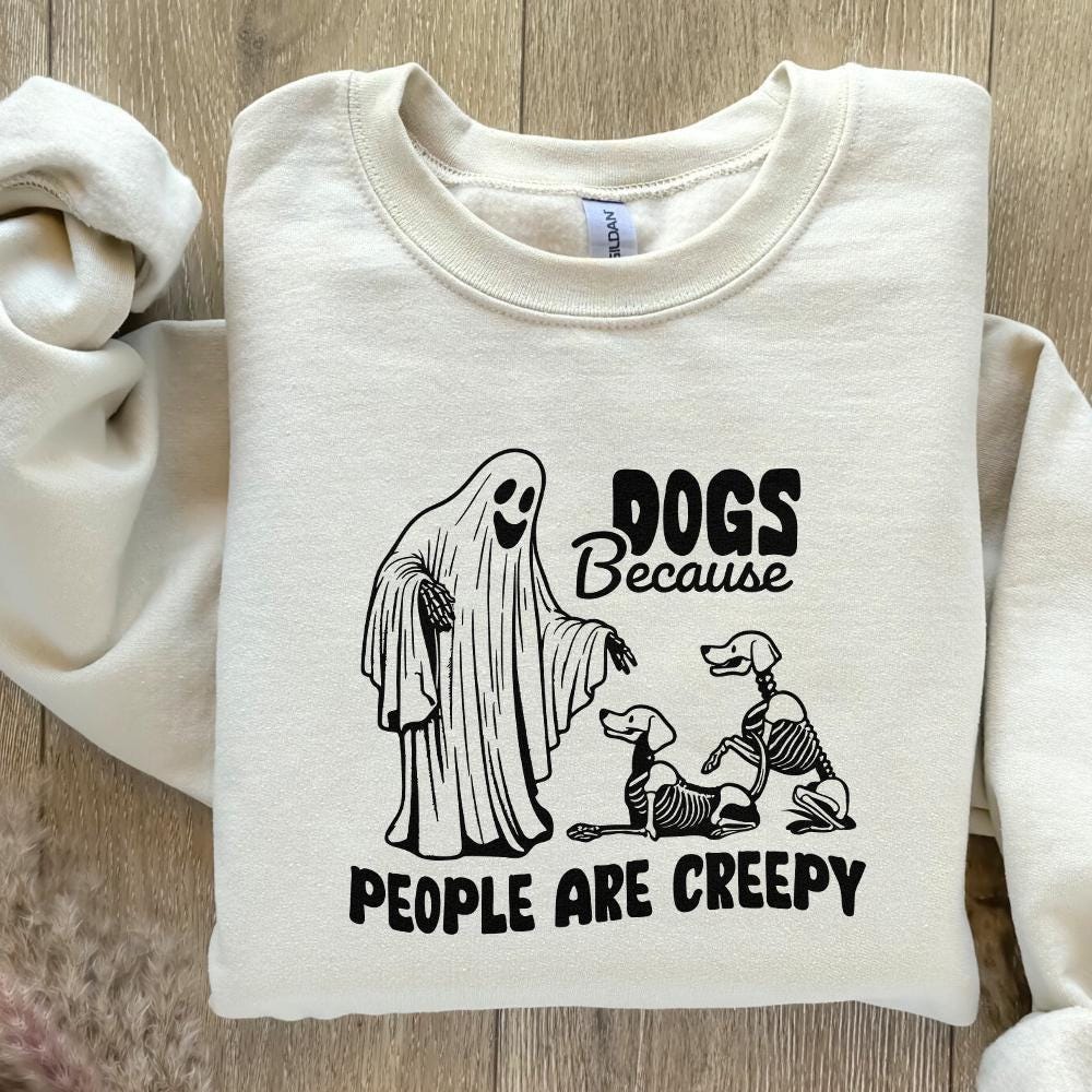 Dogs Because People Are Creepy PNG, Retro Halloween - 300 DPI Design for