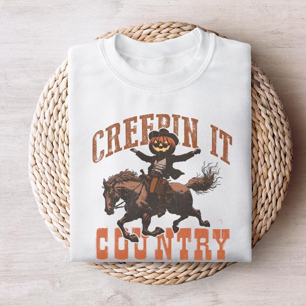 Creepin It Country Png, Western Halloween Png - 300 DPI Design for T-Shirt