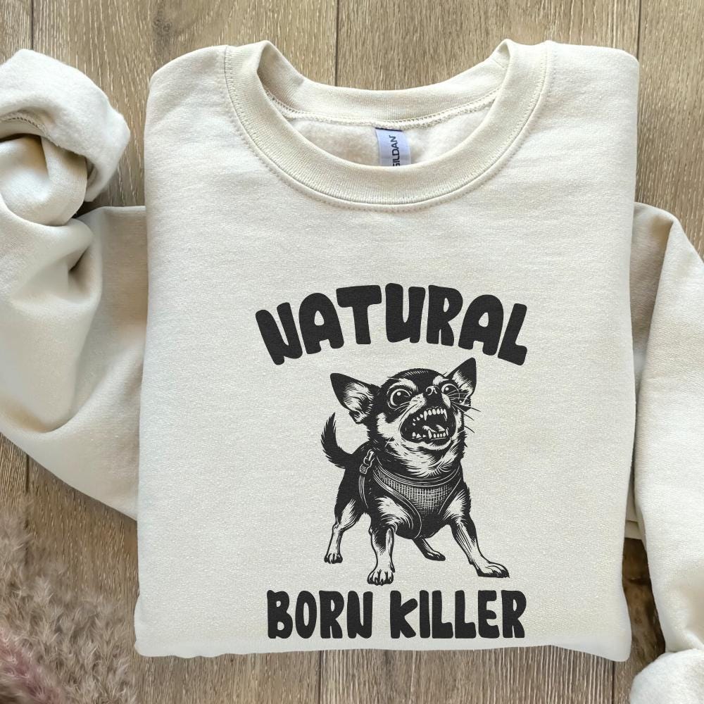 Born Killer Chihuahua PNG Clipart, Funny Dog Art - 300 DPI Design for