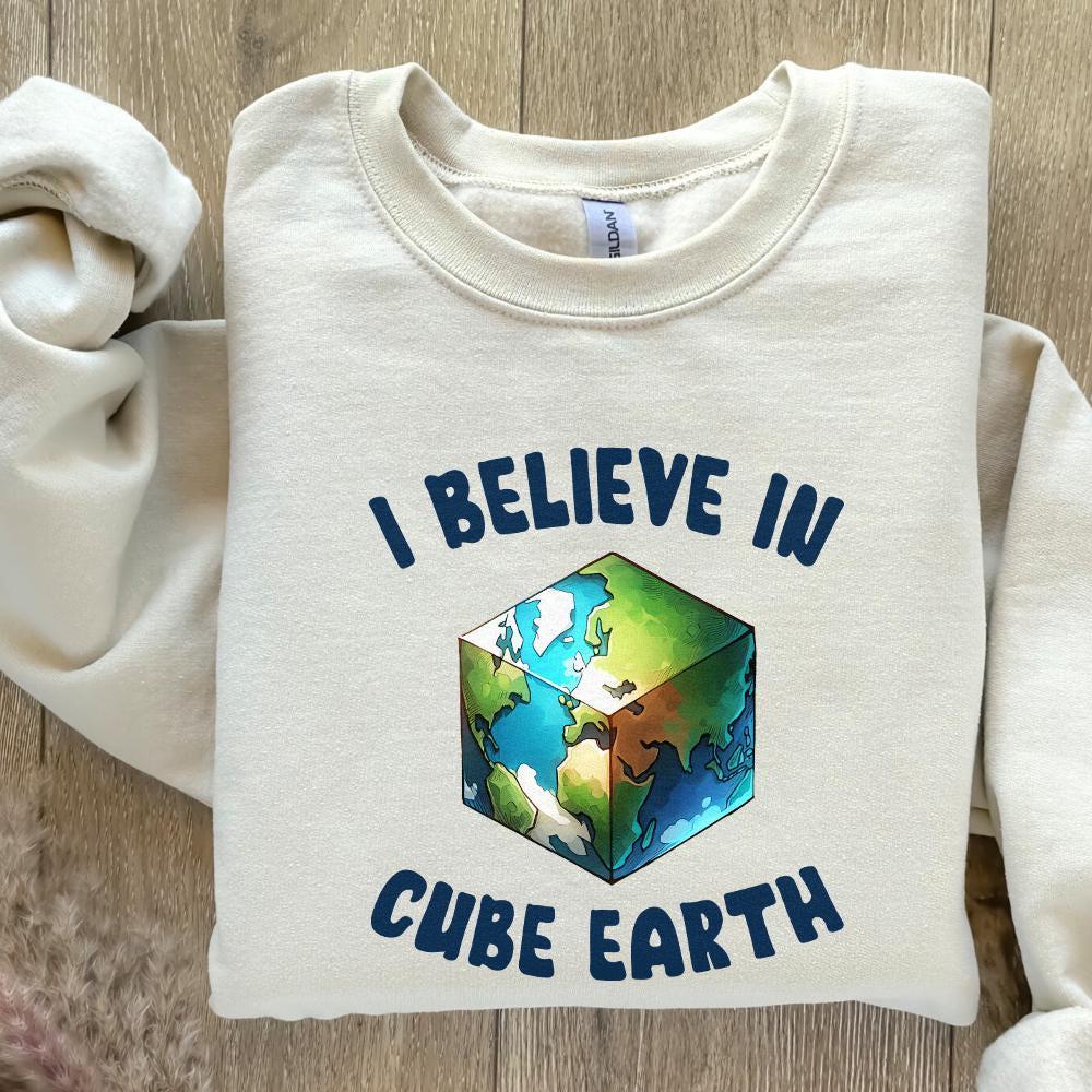 I Believe In Cube Earth png, Earth Sublimation - 300 DPI Design for T-Shirt