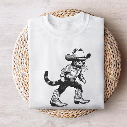Vintage Cowboy Cat Png, Retro Western Cowboy Png - 300 DPI Design for
