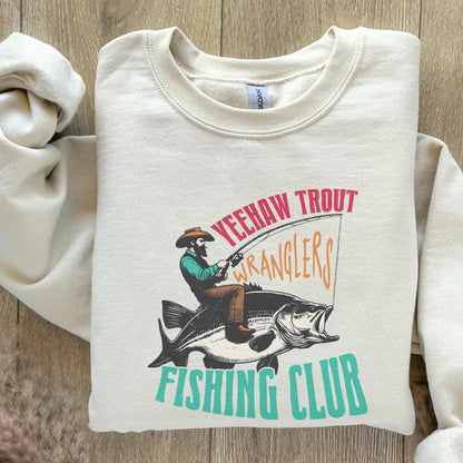 Trendy Western Fishing Club PNG, Digital Download - 300 DPI Design for