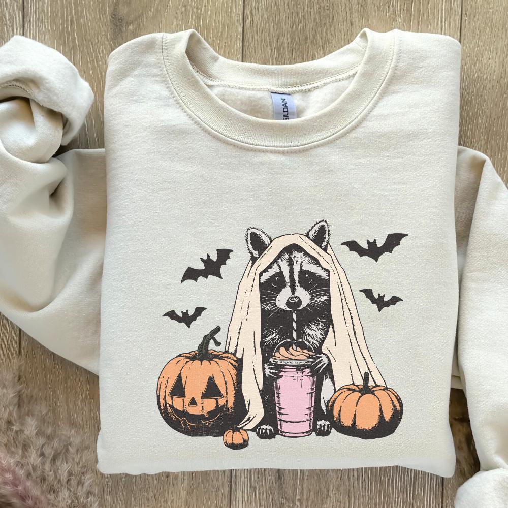 Cute Raccoon Ghost PNG, Halloween png - 300 DPI Design for T-Shirt