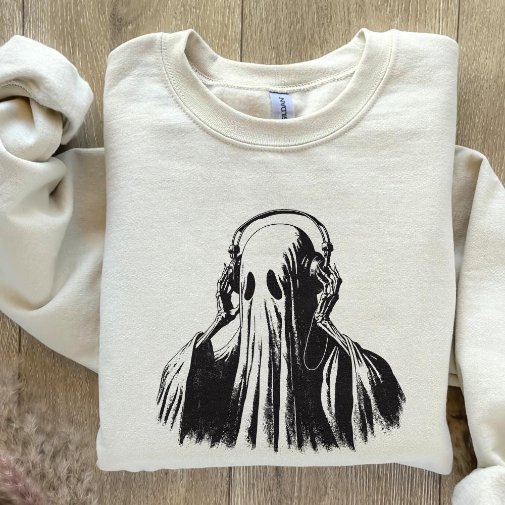 Ghost Listening Music PNG, Ghosts png - 300 DPI Design for T-Shirt