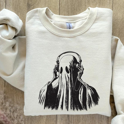 Ghost Listening Music PNG, Ghosts png - 300 DPI Design for T-Shirt