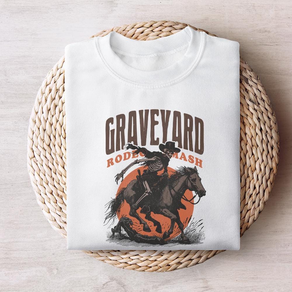 Graveyard Rodeo PNG, Halloween Design PNG - 300 DPI Design for T-Shirt