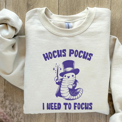Hocus Pocus I Need to Focus PNG, Cute Worm Design PNG - 300 DPI Design
