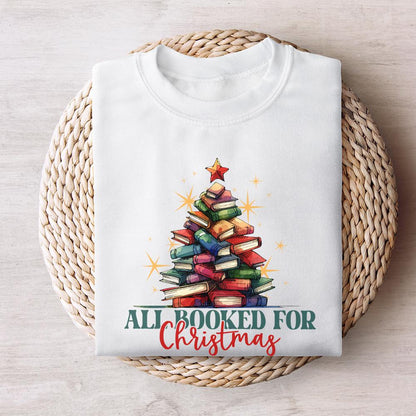 All Booked for Christmas Png, Christmas Books Png - 300 DPI Design for