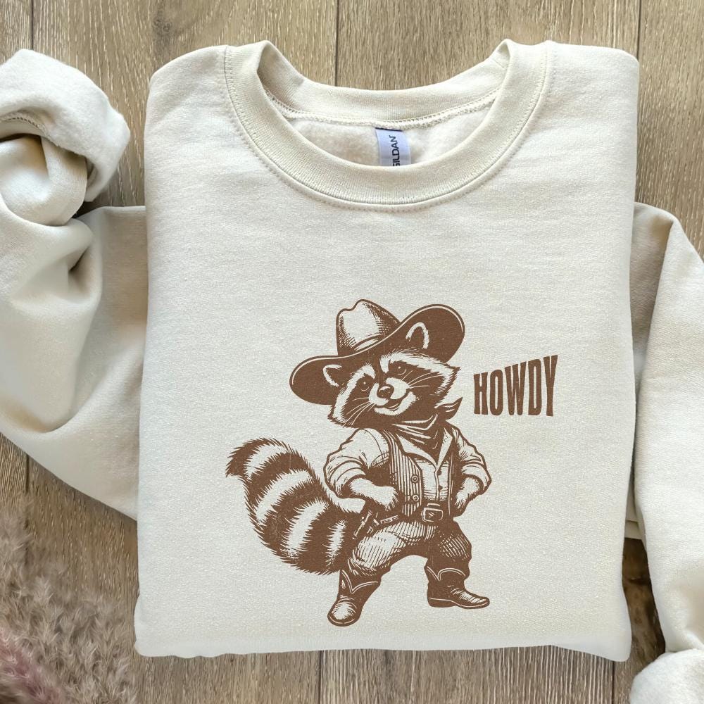 Howdy Raccoon Png, Western Saying - 300 DPI Design for T-Shirt