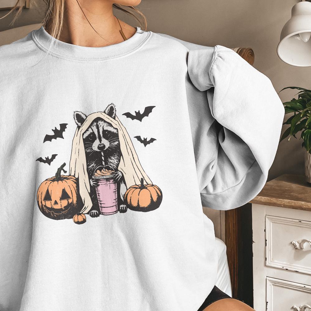 Cute Raccoon Ghost PNG, Halloween png - 300 DPI Design for T-Shirt