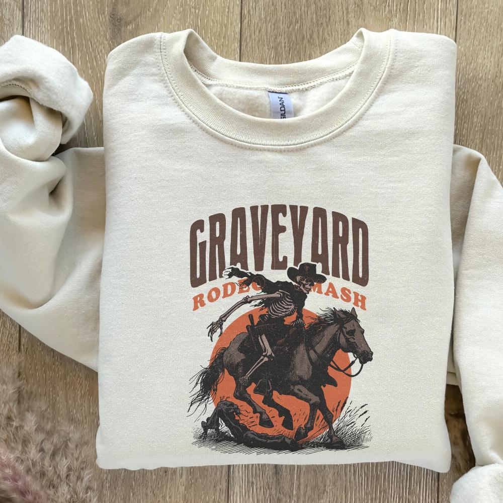 Graveyard Rodeo PNG, Halloween Design PNG - 300 DPI Design for T-Shirt