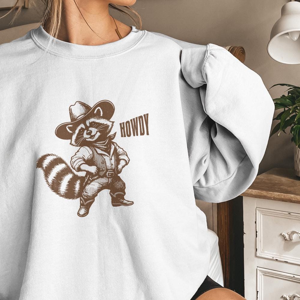 Howdy Raccoon Png, Western Saying - 300 DPI Design for T-Shirt