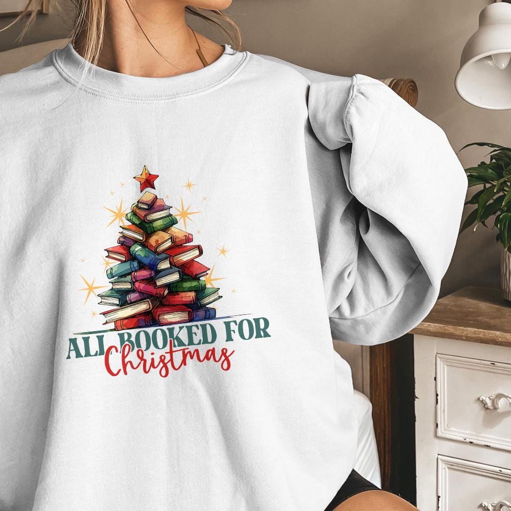 All Booked for Christmas Png, Christmas Books Png - 300 DPI Design for