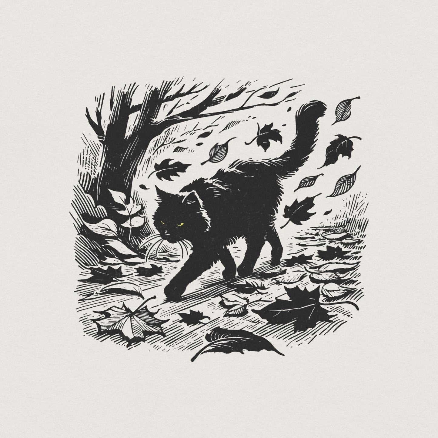 Black Cat Png, Halloween Cat Shirt - 300 DPI Design for T-Shirt