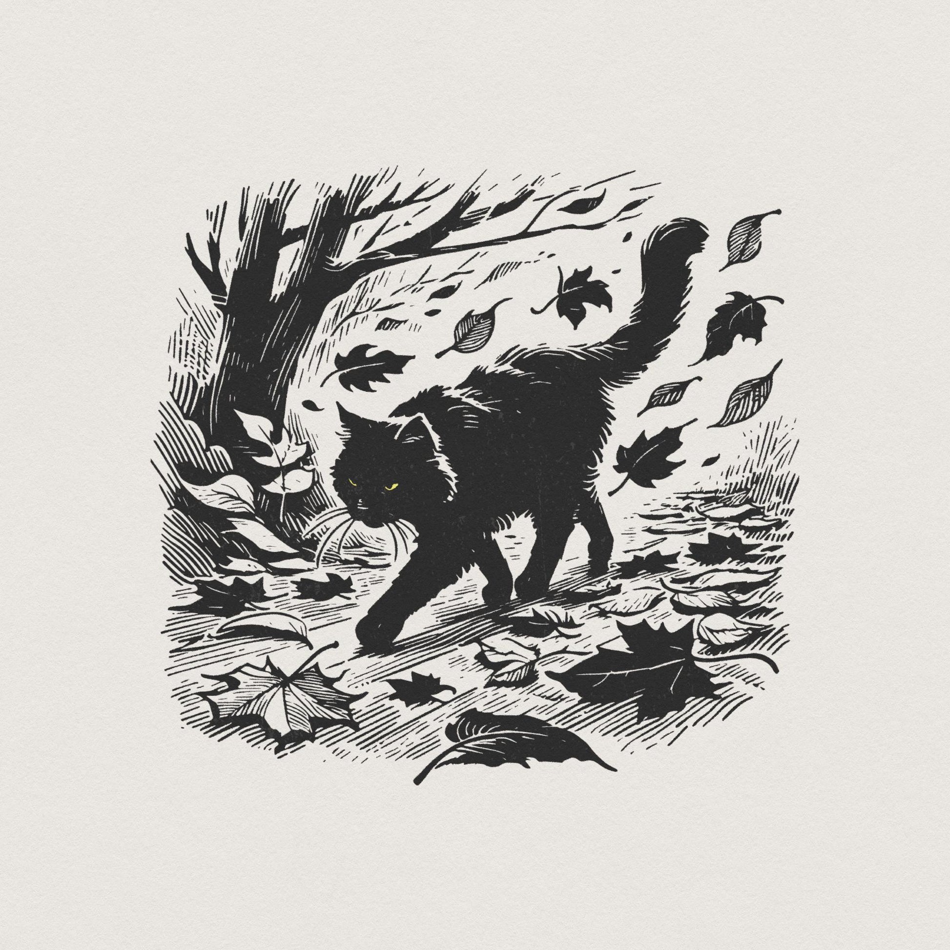 Black Cat Png, Halloween Cat Shirt - 300 DPI Design for T-Shirt