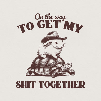 On my Way to Get my Shit Done PNG, Funny Bunny Shirt PNG - 300 DPI Design