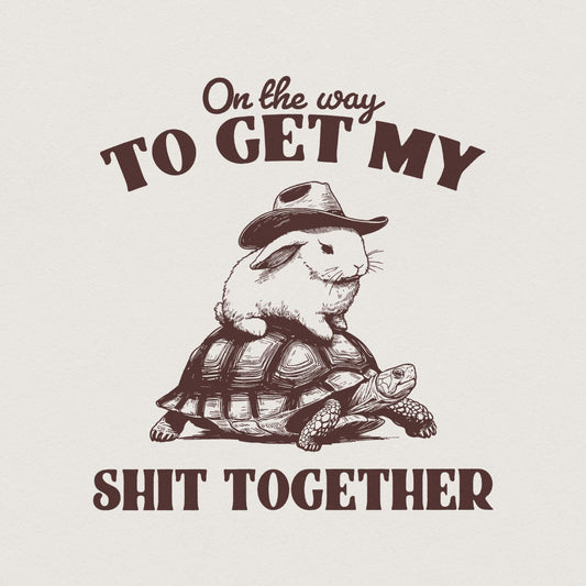 On my Way to Get my Shit Done PNG, Funny Bunny Shirt PNG - 300 DPI Design