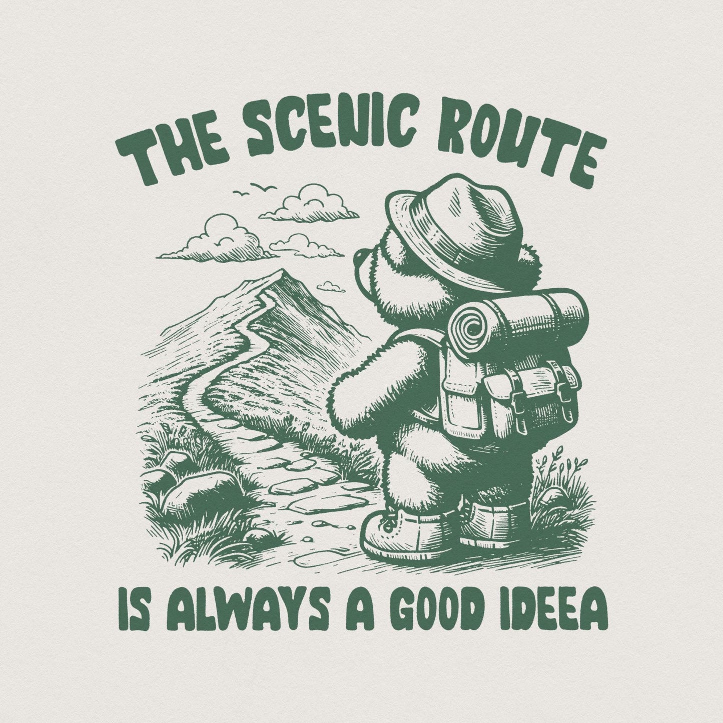 The Scenic Route is Always a Good Idea PNG, Trendy PNG - 300 DPI Design