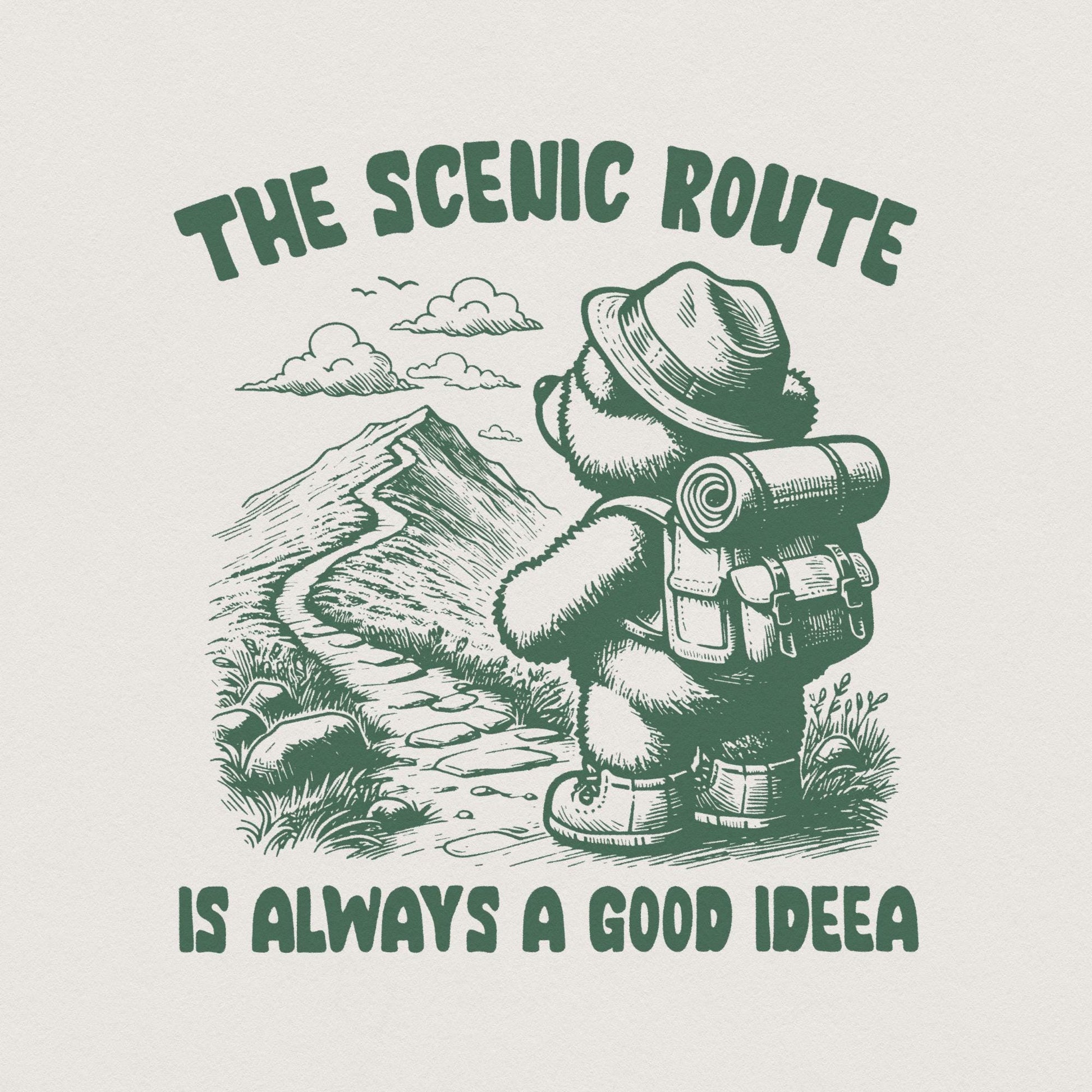 The Scenic Route is Always a Good Idea PNG, Trendy PNG - 300 DPI Design