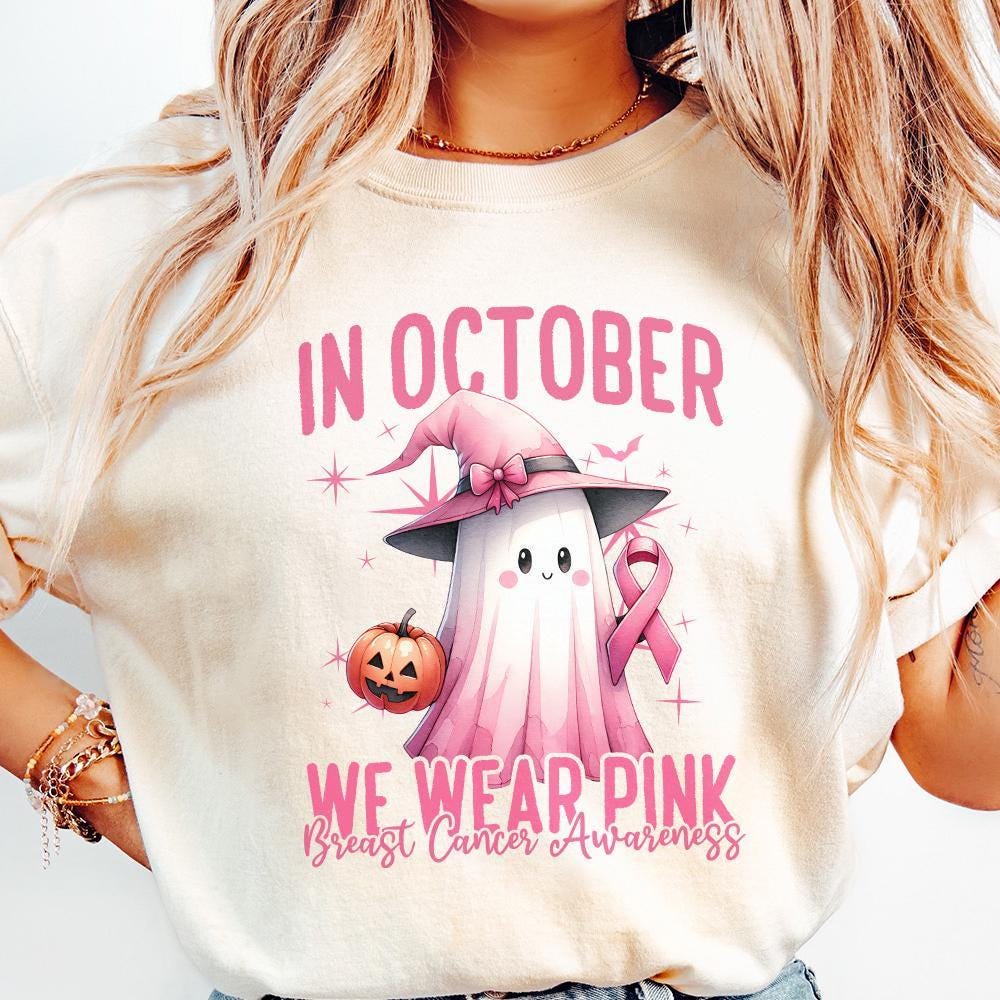 In October We Wear Pink PNG, Breast Cancer Awareness PNG - 300 DPI Design