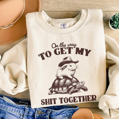 On my Way to Get my Shit Done PNG, Funny Bunny Shirt PNG - 300 DPI Design