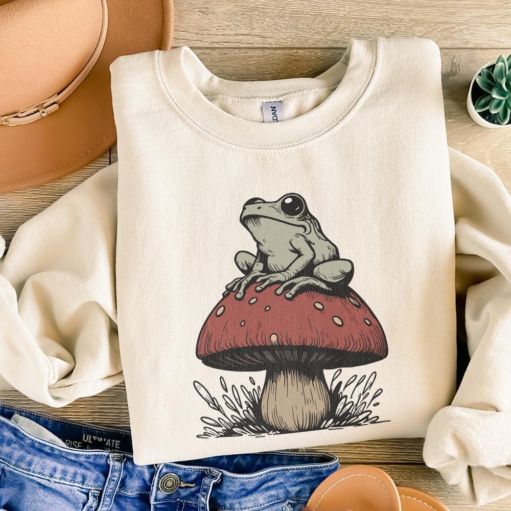 Frog Mushroom PNG, Sublimation - 300 DPI Design for T-Shirt