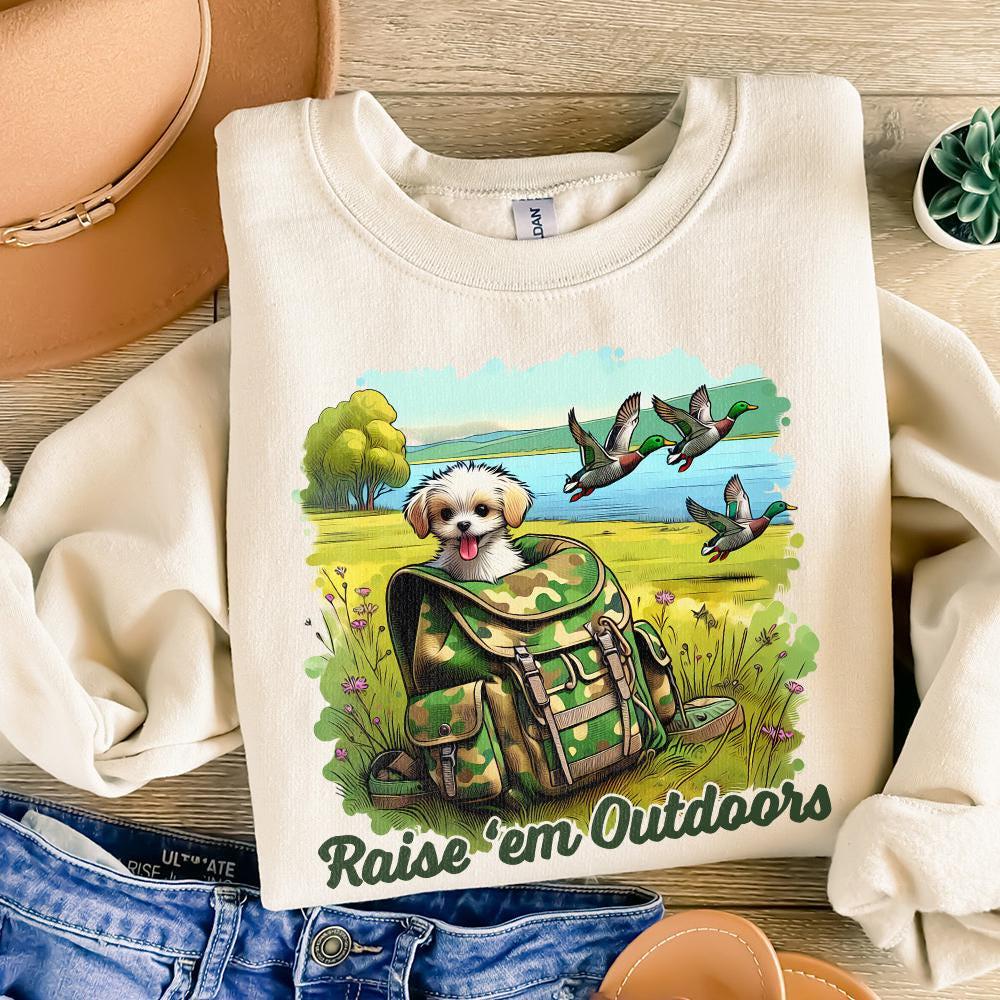 Raise Them Outdoors PNG, Duck Hunt PNG - 300 DPI Design for T-Shirt