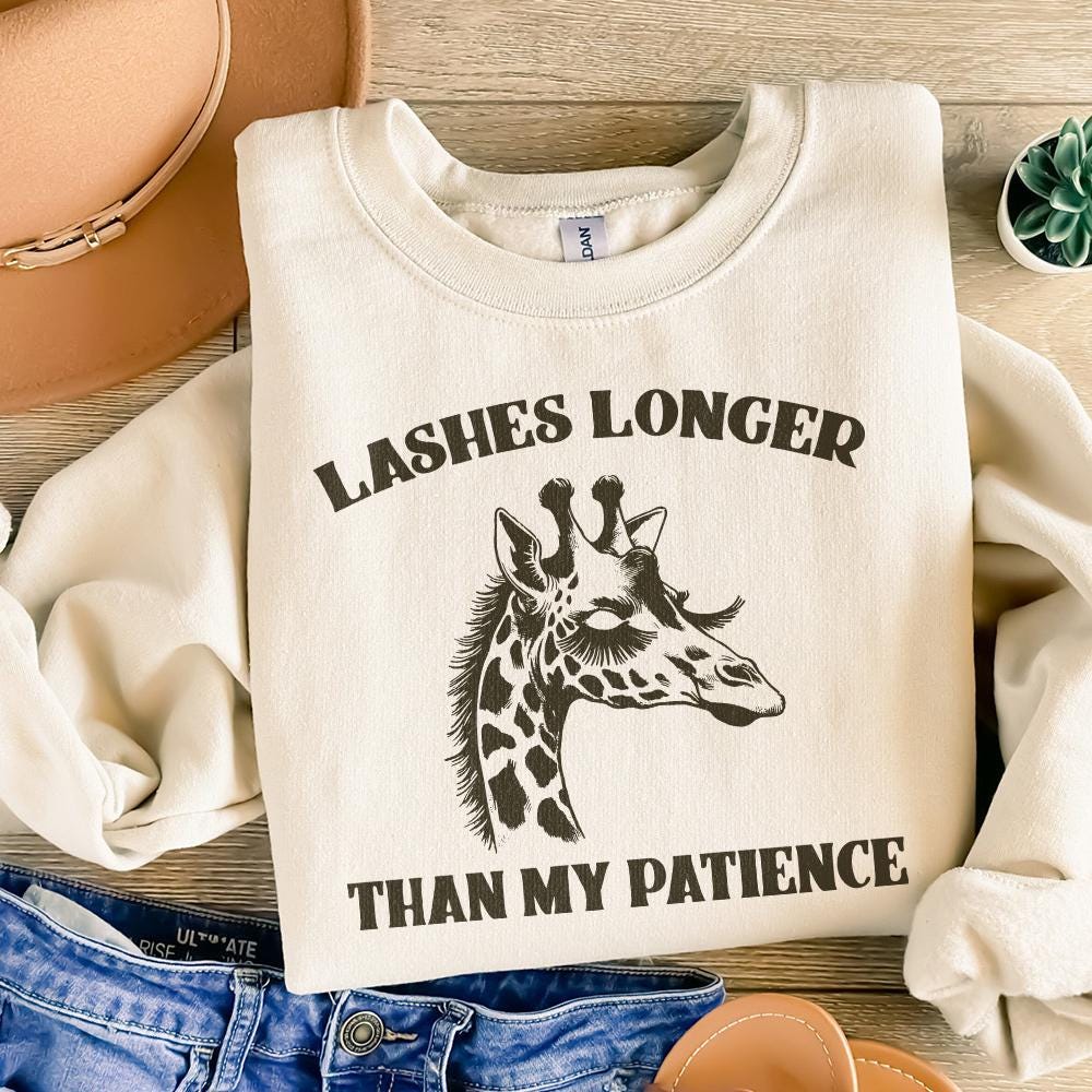 Lashes Longer Than My Patience PNG, Sarcastic Shirt Png - 300 DPI Design