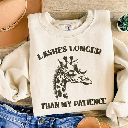 Lashes Longer Than My Patience PNG, Sarcastic Shirt Png - 300 DPI Design