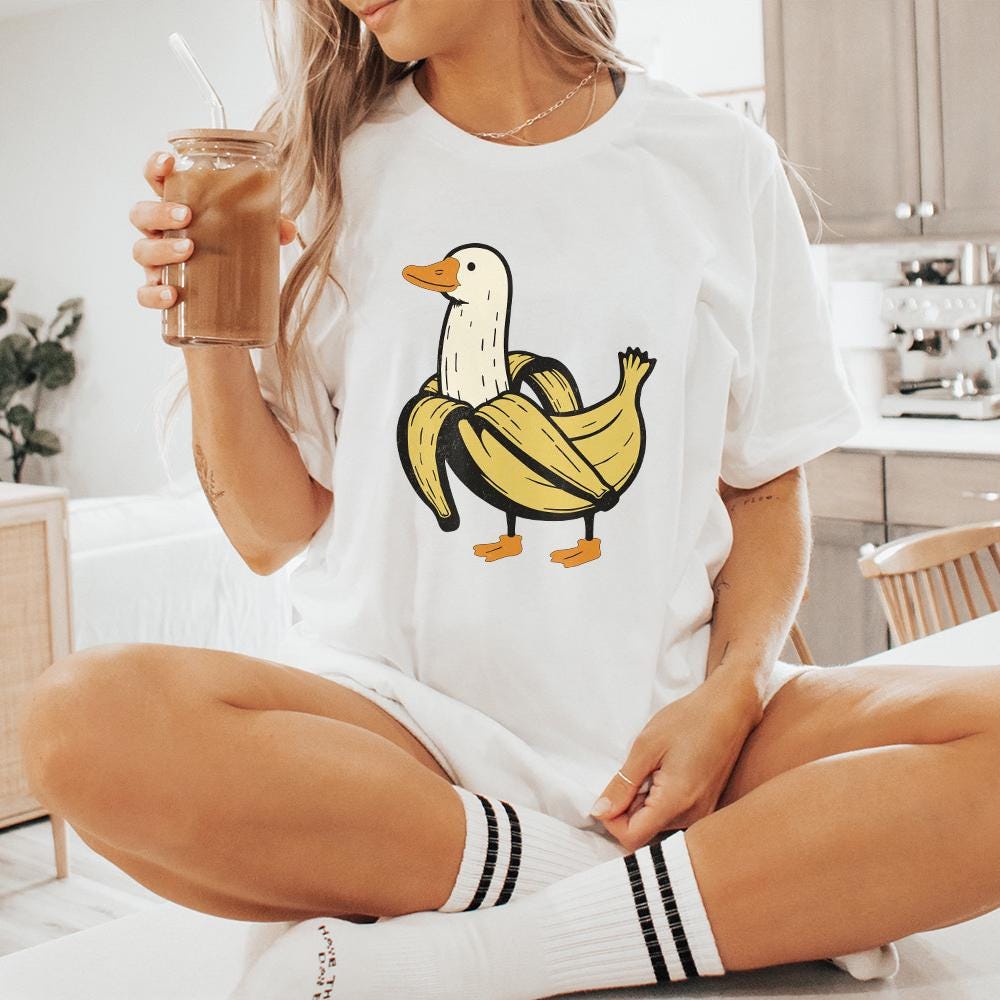 Funny Banana Duck PNG, Cute Banana Duck Sublimation - 300 DPI Design for