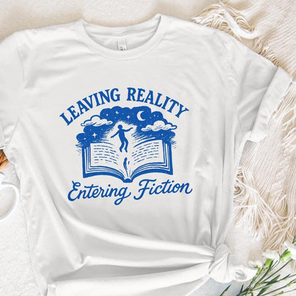 Leaving Reality Entering Fiction, Funny Retro Vintage Bookish png - 300