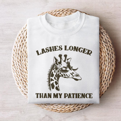 Lashes Longer Than My Patience PNG, Sarcastic Shirt Png - 300 DPI Design