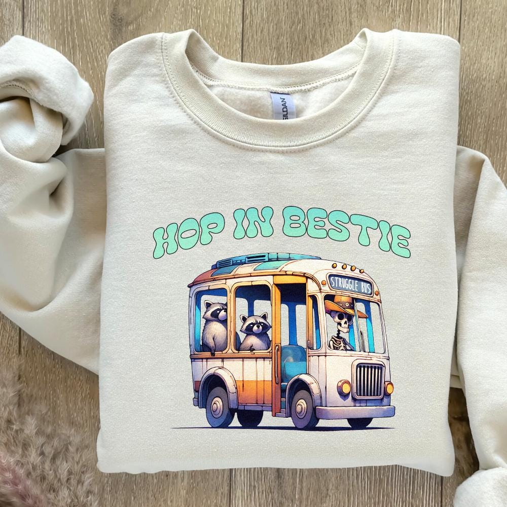 Struggle Bus Hop In Bestie PNG, Mental Health Struggle Bus png - 300 DPI