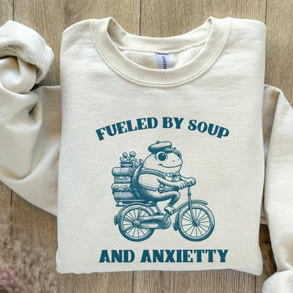 Fueled by Soup and Anxiety PNG, Anxiety png - 300 DPI Design for T-Shirt