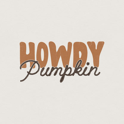 Howdy Pumpkin Western Fall PNG, Retro Halloween png - 300 DPI Design for