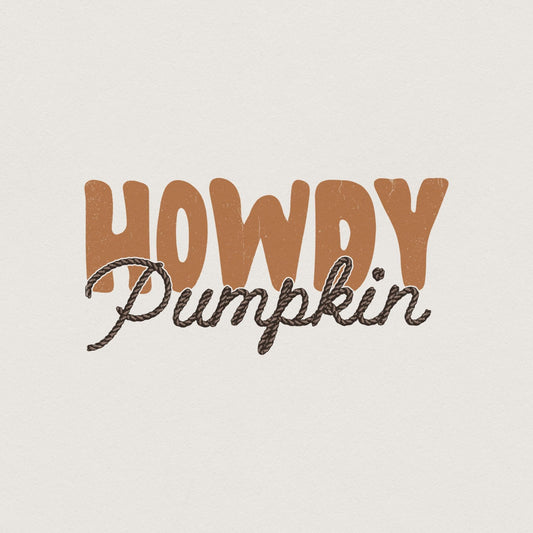 Howdy Pumpkin Western Fall PNG, Retro Halloween png - 300 DPI Design for