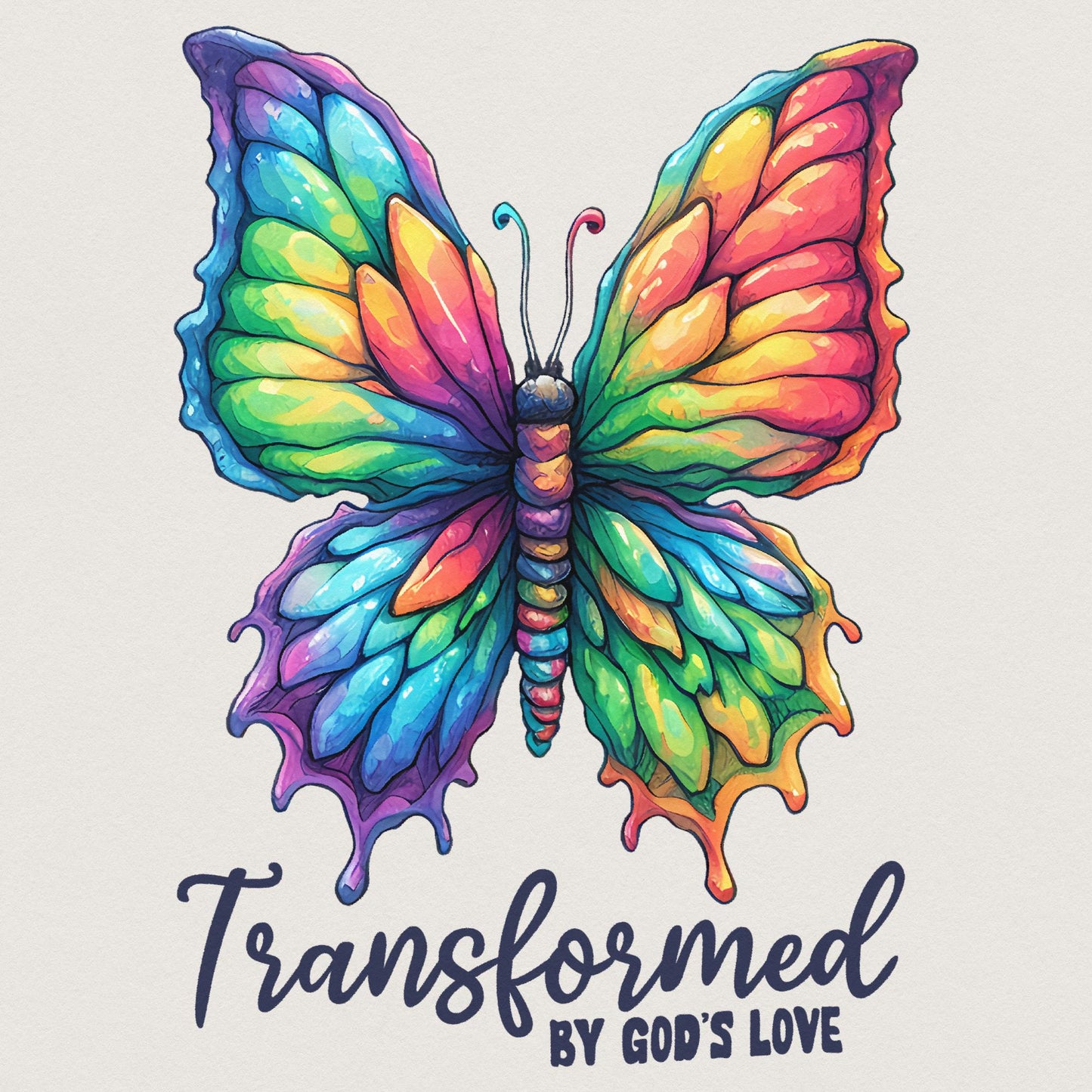 Transformed By Gods Love PNG, Butterfly PNG - 300 DPI Design for T-Shirt